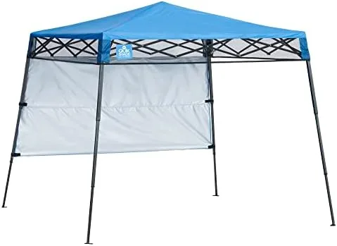 quik shade go hybrid 6 x 6 sun protection pop up compact and lightweight 7 x 7 base slant leg backpack canopy regatta blue